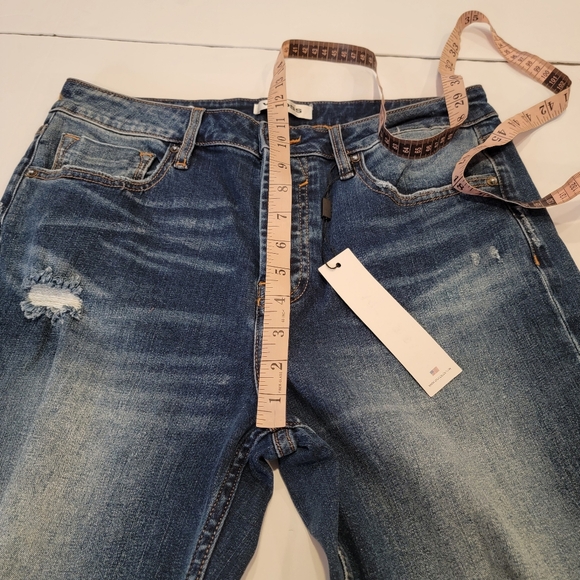 Vigoss FRANKIE SLIM STRAIGHT Crop Jean- DARK WASH Distressed Jean Size 31 New! - Picture 8 of 17